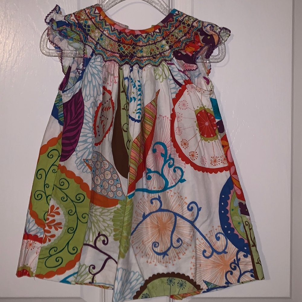 Multi colored smocked dress